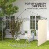 Outsunny Gazebo Side Panel, Canopy Sidewall Panel with 4 Mesh Bags and 2 Storage Pockets for 3 x 3 m Straight Leg Pop Up Gazebos, 1 Pack Sidewall Only, Beige