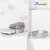 PawHut Stainless Steel Litter Box with Lid, Metal Cat Litter Tray for Big Cats with High Wall Sided Enclosure, Pedal, Scoop, Non-Sticky, Anti-Leakage, Easy Cleaning