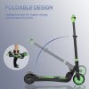 HOMCOM Kids Folding Electric Scooter Adult E Scooter, 120W, with Adjustable Height and Rear Wheel Brake, 8km/h Maximum Speed, for Children Ages 6-12 Years Old, Green