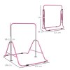 HOMCOM Kids Gymnastic Bar, Foldable Horizontal Bars w/ Adjustable Height, Training Bar w/ Triangle Base - Pink
