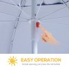 Outsunny 2m UV Protection Fishing Beach Umbrella Brolly Shelter w/ Side Panel Tent Blue