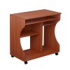 HOMCOM Computer Desk with Sliding Keyboard Tray, Mobile Home Office Desk, Study Table with Storage Shelves, PC Desk on Wheels, Cherry Wood Colour