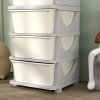 HOMCOM Kids Storage Units with 4 Drawers 4 Tier Chest Vertical Dresser Tower Toy Organiser for Nursery Playroom Kindergarten Cream