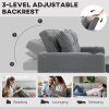 HOMCOM 2 Seater Sofa Bed, Convertible Pull Out Sofa Bed with Adjustable Backrest, Cup Holders and Pillows, Click Clack Settee for Living Room, Bedroom, Guest Room, Charcoal Grey
