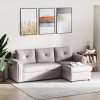 HOMCOM 3 Seater Sofa Bed, L Shaped Pull Out Sofa Bed with Storage, Convertible Click Clack Settee Sectional Sleeper Futon for Living Room, Office, Grey