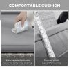 Outsunny Outdoor Patio PE Rattan Lounger with Cushion, 5-Level Reclining Wicker Rattan Sun Lounger with Tea Tray, for Poolside, Patio, Deck, 120kg Weight Capacity, Grey