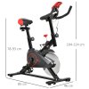 HOMCOM Indoor Exercise Bike, Stationary Bike, Cycling Machine with Adjustable Seat, Resistance, Handlebar, LCD Display and Flywheel, for Home Gym Workout, Black
