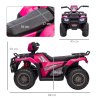 HOMCOM 12V Electric Quad Bike for Kids, Ride-On Car All Terrain Vehicle w/ Forward, Reverse Functions, Music, LED Headlights, for Ages 3-5 Years - Pink