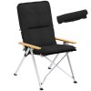 Outsunny Portable Camping Chair for Adults, High Back Folding Chair with Padded Seat and Carry Bag, Outdoor Recliner for Hiking, Fishing, Beach and Picnic, Black
