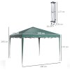 Outsunny 3x3(m) Pop Up Gazebo, Foldable Party Tent with Wave Edge and Carry Bag, Height Adjustable Festival Camping Canopy for Garden Outdoor, Green