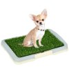 PawHut Dog Toilet, Puppy Training Pad Indoor, Portable Puppy Pad with Artificial Grass, Grid Panel, Tray, 46.5 x 34cm