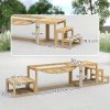 PawHut Dog Agility Equipment 3 Pieces Wooden Dog Agility Set with Soft Bridge, Pause Platform and Pet Stair for Outdoor, Natural Wood