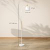 HOMCOM Floor Lamp for Living Room, Spotlight Reading Standing Lamp with Adjustable Height, Rocker on/off Switch, Indoor Task Lighting for Bedroom, Office,  White (Bulb not Included)