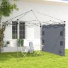 Outsunny Gazebo Side Panel, Canopy Sidewall Panel with 4 Mesh Bags and 2 Storage Pockets for 3 x 3 m Straight Leg Pop Up Gazebos, 1 Pack Sidewall Only, Grey