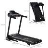 HOMCOM Folding Treadmill, 2.0HP Incline Treadmill Running Machine, 12.8 km/h, with LED Display, Manual Incline, 12 Preset Programs, Drink & Phone Holder for Home Gym Fitness