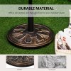 Outsunny 13kg Garden Parasol Base, Round HDPE Concrete Patio Umbrella Stand for 35mm / 38mm / 48mm Pole, Outdoor Sun Shade Parasol Weight Holder, Bronze Tone