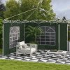 Outsunny Gazebo Side Panels with Windows and Doors, for 3x3(m) or 3x6m Pop Up Gazebo, 2 Pack Sides Replacement, Green