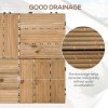 Outsunny 27 Pcs Wooden Interlocking Decking Tiles, Outdoor Flooring Tiles for Patio, Balcony, Terrace, Hot Tub, 30 x 30 cm per Piece, 2.5m² per Pack, Brown