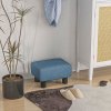HOMCOM Linen Fabric Footstool, Small Foot Rest, Rectangle Sofa Stool for Bedroom Living Room