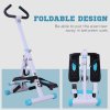 HOMCOM Stepper w/ Handle Hand Grip Workout Fitness Machine For Fitness Aerobic Exercise Home Gym White