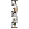 HOMCOM 5-Tier Bookshelf, Modern Tall Bookcase with Steel Frame, Freestanding Display Storage Unit for Living Room, Bedroom, Study, Home Office, Rustic Brown