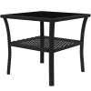 Outsunny 50cm Outdoor PE Rattan Coffee Table, Patio Wicker Two-tier Side Table with Glass Top, for Patio, Garden, Balcony, Black