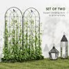 Outsunny Set of 2 Metal Garden Trellis, Decorative Trellis Panels for Climbing Outdoor Plants, Vegetables, Vines, Flowers, 150 x 50 cm, Bird Design
