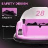 AIYAPLAY Kids Bumper Car, 360 Rotation 12V Waltz Car, Battery Powered Ride-On Toy with Remote Control, Dual Joystick, Music, USB, LED Lights, Horn, for Ages 1.5-5 Years, Pink