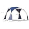 Outsunny 3.5 x 3.5M 6-8 Person Camping Gazebo, Outdoor Event Shelter Dome Tent Garden Sun Shelter Patio Spire Arc Pavilion Camp Sun Shade, Blue and Grey