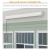Outsunny 3 x 2.5m Electric or Manual Retractable Awning, Half Cassette, with Remote Controller, Manual Crank Handle and Aluminium Frame, Sun Canopies for Patio Deck Door Window, Grey