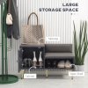 HOMCOM Shoe Bench with Storage, Shoe Cabinet with Seating Cushion, Open Compartment and Table Top for Entryway, Hallway