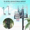 SPORTNOW Portable Basketball Hoop and Stand, Six-Level Height with Quick Lift, Shatter-Resistant Backboard and Wheels, Freestanding Basketball Hoop System for Junior, Adults - 2.35-3.05m