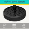 Outsunny 18kg Concrete Parasol Base with Rattan Effect, Heavy Duty Round Umbrella Stand, 45cm Dia. Patio Market Table Garden Parasol Stand for 38mm, 48mm Poles, Black