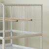 Pawhut Bird Cage, Metal Parrot Cage with Rolling Stand Wheels, Acrylic Viewing Panels, Storage Shelf, Slide-out Tray, Perches, Feeders, for Budgie, Parakeet, Canary, Finch, White, 48 x 46 x 83 cm