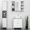 kleankin Under Sink Cabinet, Bathroom Vanity Unit, Storage Cupboard with Adjustable Shelves, White and Grey