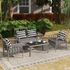 Outsunny 4 Piece Rattan Garden Furniture Set, Garden Sofa Set with 5-Level Adjustable Armchairs, Loveseat, Coffee Table and Cushions, Wicker Outdoor Conservatory Furniture for Patio Balcony, Grey