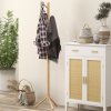 HOMCOM Coat Rack, Freestanding Coat Stand with 8 Hooks and Wooden Frame for Clothes, Bags, Hat Stand for Entryway, Hallway, Bedroom, Living Room