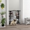 PawHut Pressure Fit Dog Stair Gate No Drilling Safety Gate Auto Close for Doorways, Hallways, 74-80cm Adjustable, 78cm Tall, Black