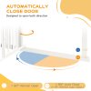 PawHut Extra Tall Dog Gate with Cat Flap, Pet Safety Gate for Doorways Stairs with Auto Close Double Locking, 104 cm Tall 74-101 cm Wide, White