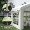 Outsunny 6m x 4m Marquee Party Tent, Heavy Duty Wedding Canopy with Sidewalls, Doors, Windows, Galvanised Garden Gazebo for Parties Events, White