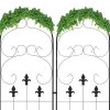 Outsunny Set of 2 Garden Trellis, Metal Trellis for Climbing Plants Support Frames, 45 x 150cm, Scrolls Design