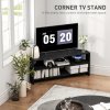 HOMCOM Corner TV Stand for 47 Inch Television, Modern TV Unit with 2 Open Shelves for Living Room, Bedroom, Black