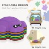 AIYAPLAY Balance Stepping Stones, 6-Piece Turtle-Shaped Stackable River Stones with Non-Slip Edge, Indoor Outdoor Obstacle Course for Kids Age 3-8 Years, Multicoloured