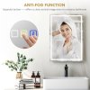 HOMCOM Bluetooth Bathroom Mirror with LED Lights, Illuminated Backlit Wall Mounted Vanity Mirror with 3 Colours Dimmable, Demister Pad, Memory Function, Touch Sensor, IP44