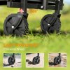 Outsunny 41L Festival Trolley on Wheels, Small Garden Folding Trolley Cart, 60kg Heavy Duty Collapsible Folding Wagon with Adjustable Handle and Carrying Bag for Beach, Camping, Festival, Grey
