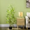 HOMCOM Decorative Artificial Plants Bamboo in Pot Fake Plants for Home Indoor Decor,120 cm