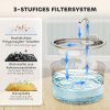 PawHut Cat Water Fountain for Drinking, 2.5L Cat Fountain Stainless Steel Automatic with Ultra-Silent Pump, Water-Level Window, Filters