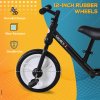 HOMCOM 11 Inch Kids Balance Bike Training Pedal Bicycle W/ Removable Stabilizers EVA Tyres Adjustable Seat Height 2 to 5 Years Gift for Boys Girls Black