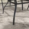 Outsunny 80cm Square Garden Dining Table with Umbrella Hole, Outdoor Dining Table with Marble Effect Top for 4 People, Black/Grey