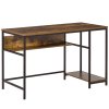 HOMCOM Computer Desk with Storage, 120 x 60cm Home Office Desk with 2 Shelves and Steel Frame, Writing Table for Living Room, Study